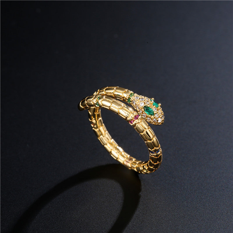 LANZA RINGS 
Gold Color Snake Ring For Women