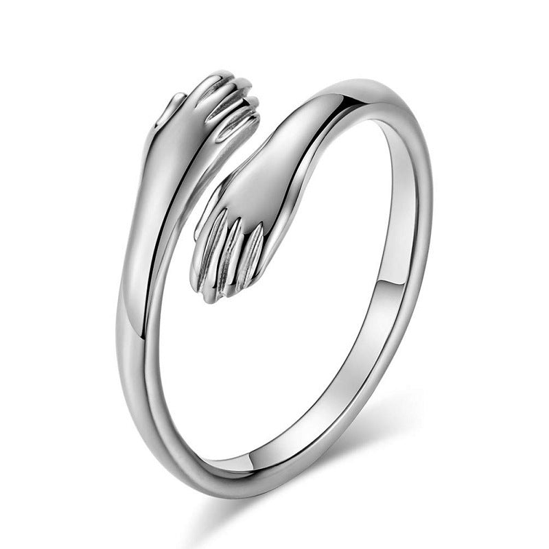 LANZA RINGS 
Alloy Simple Hands Hug ring