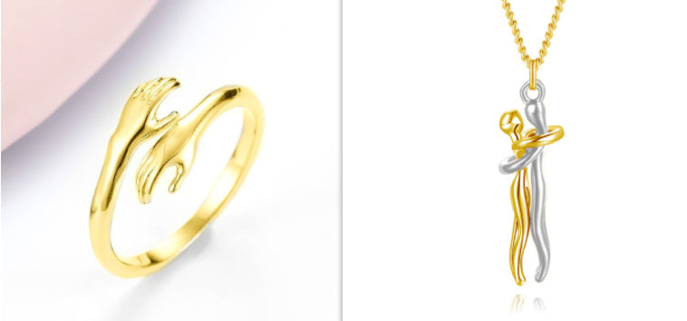 LANZA RINGS 
Alloy Simple Hands Hug ring