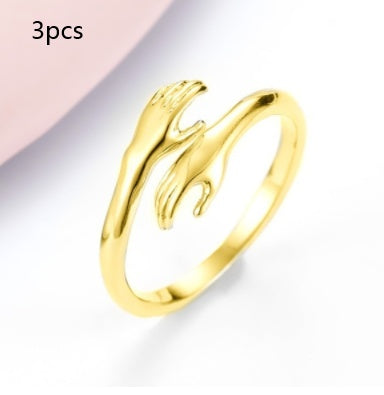 LANZA RINGS 
Alloy Simple Hands Hug ring