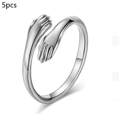 LANZA RINGS 
Alloy Simple Hands Hug ring