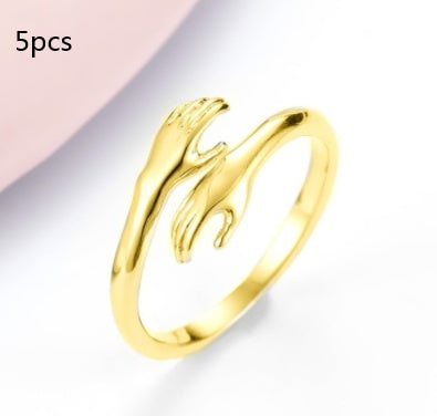 LANZA RINGS 
Alloy Simple Hands Hug ring