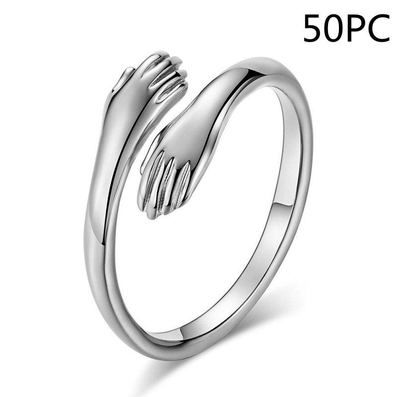 LANZA RINGS 
Alloy Simple Hands Hug ring