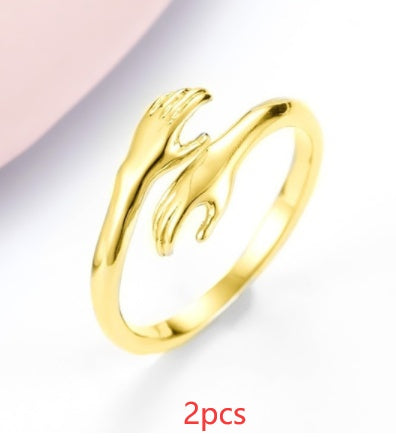 LANZA RINGS 
Alloy Simple Hands Hug ring