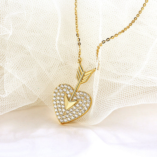 LANZA NECKLACE 
Silver Diamond Necklace Heart Shaped